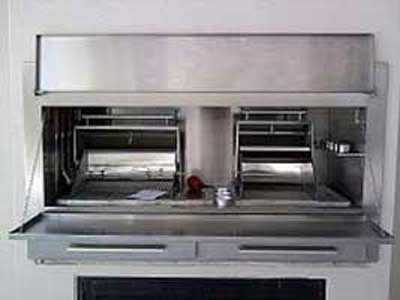 Stainless braai with gas BBQ's